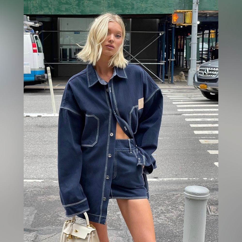Helsa Denim Oversized Overshirt Jacket XS/S